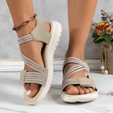 Verstellbare Strickriemen-Sommersandalen mit gepolsterter Sohle