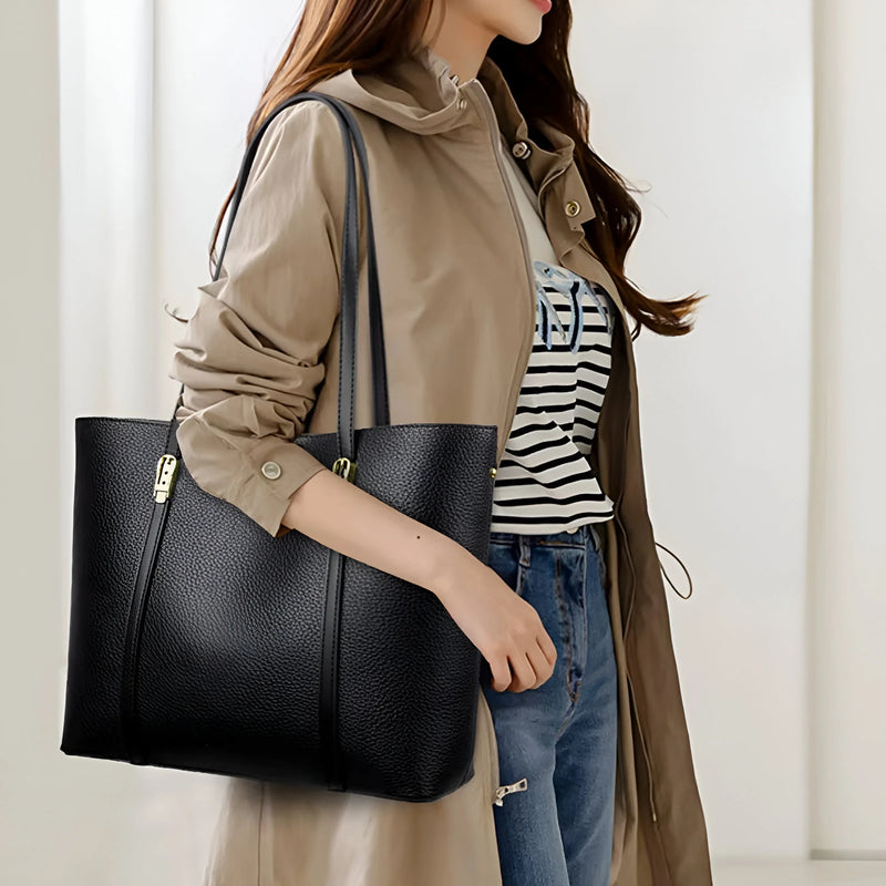 Vielseitige Schultertasche aus Leder
