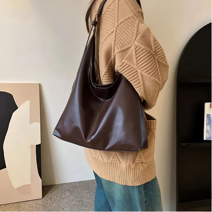 Vintage Schultertasche aus weichem Leder für Damen
