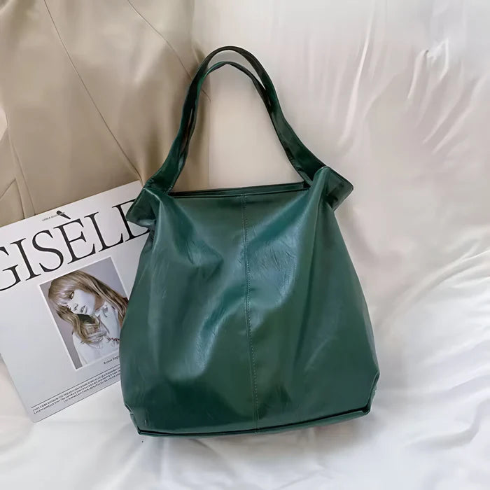 Große Retro-Leder-Tote-Bag für Damen