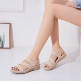 Keilsandalen mit verstellbarem Riemen und Fußgewölbeunterstützung