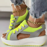 Damen Schnür-Platform Muffin Sandalen