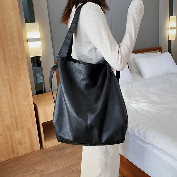 Vintage Schulter-Tote-Handtasche aus weichem PU-Leder