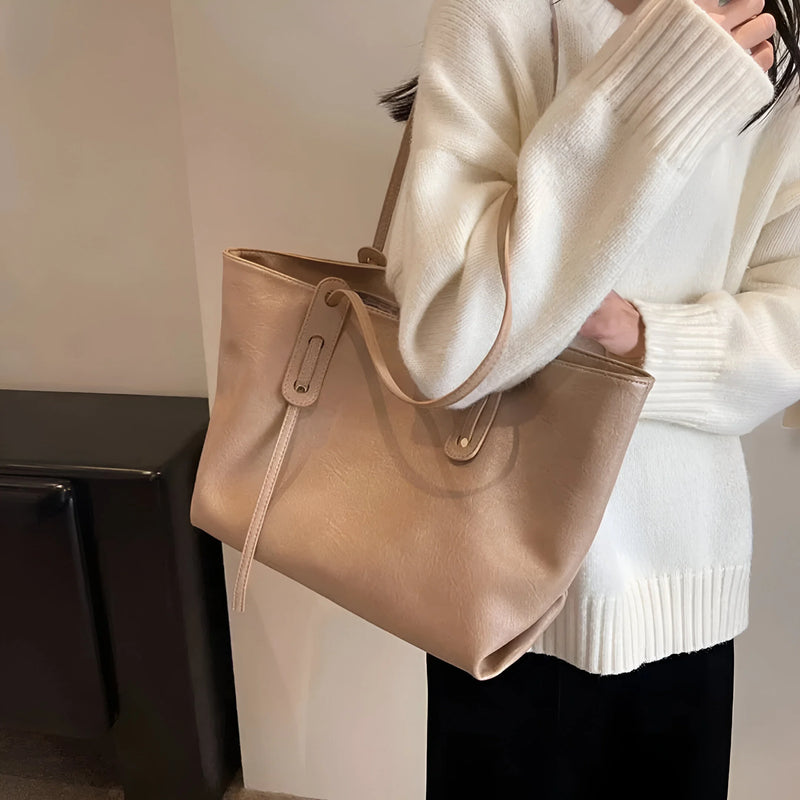 Damen Stilvolle Schulterhandtasche aus Leder