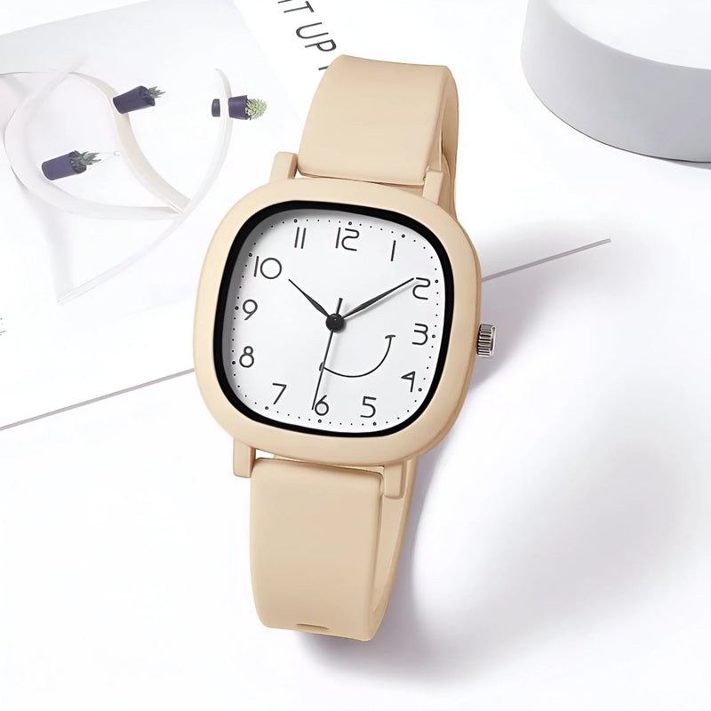 Damen Bunte Silikonarmband Quarz Uhr