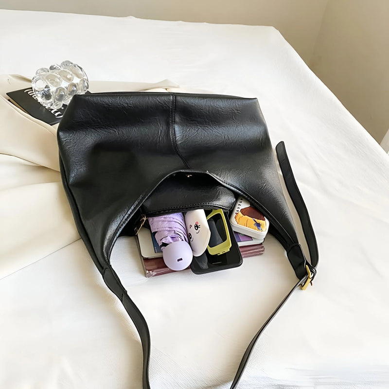 Damen Schultertasche aus Leder mit verstellbarem Riemen