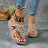 Damen Wedge Heel Sandalen mit Clip-Zehenverschluss