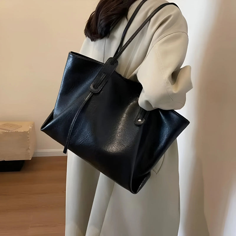 Damen Stilvolle Schulterhandtasche aus Leder