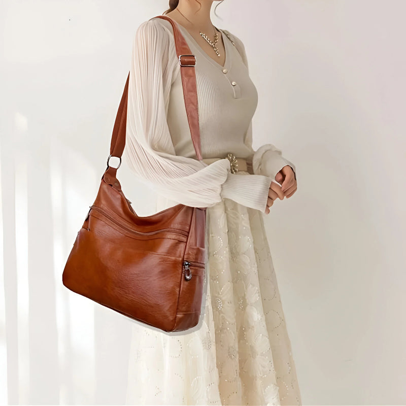 Luxuriöse Damen-Schultertasche aus Leder