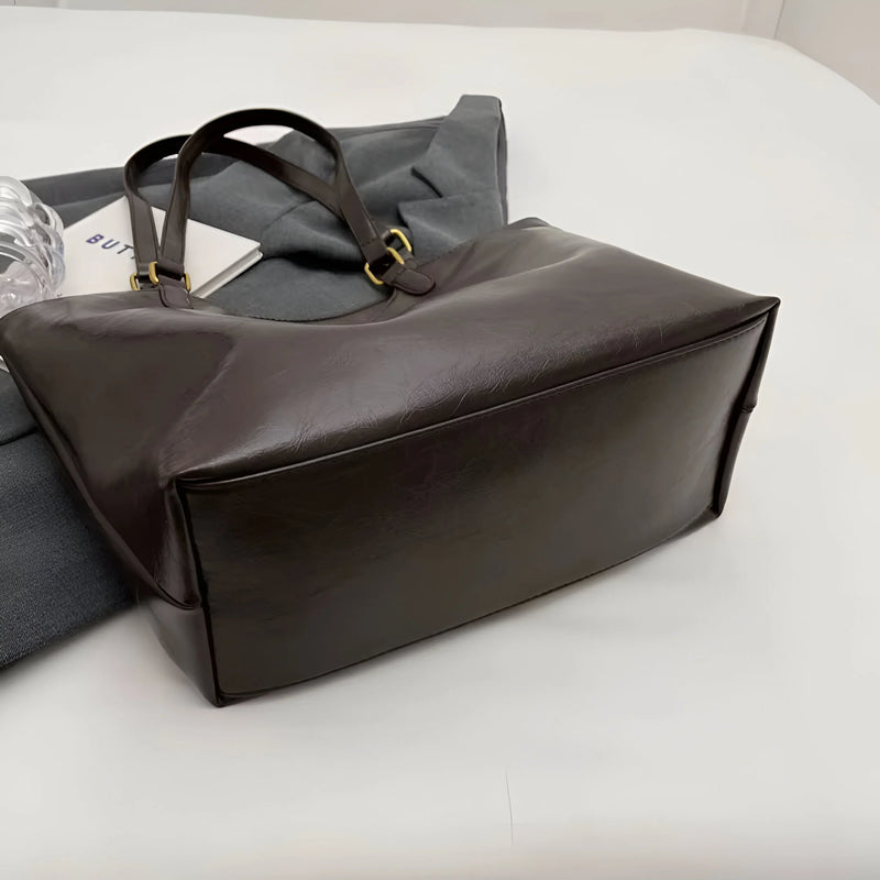 Damen Stilvolle Vintage-Leder-Tote-Bag