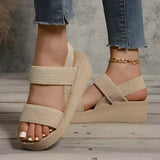 Verstellbare Slingback-Plateau-Sandalen mit unterstützender Sohle