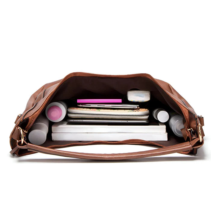 2-teiliges Set: Damen-Shopper & Crossbody-Tasche aus Leder