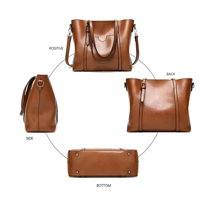 Damen Vintage-Schultertasche aus Leder
