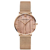 Damen Stylische Gold Quarz Uhr