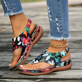 Florale bestickte Komfortsandalen