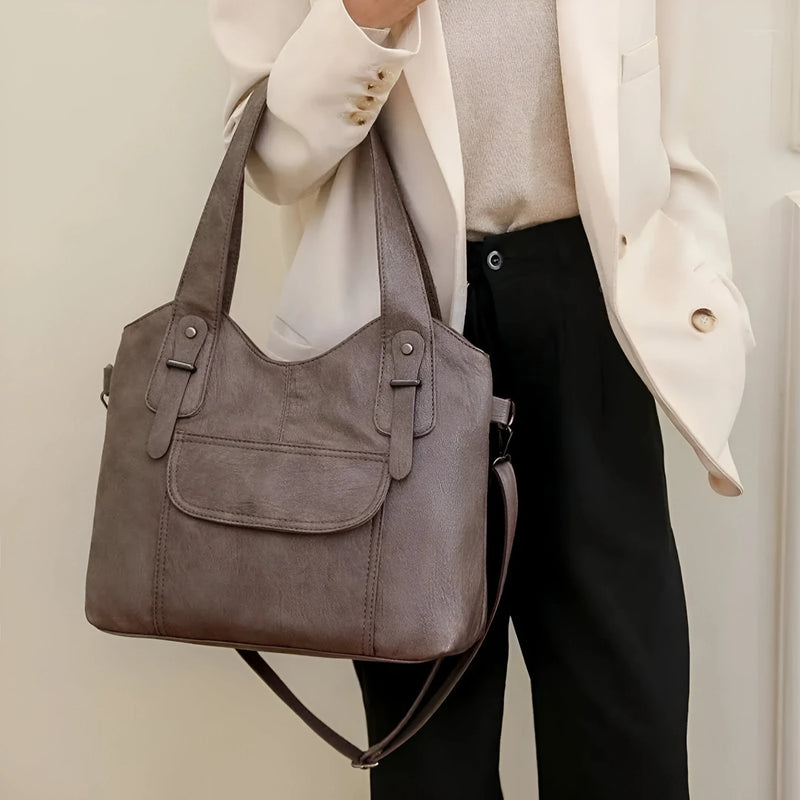Damen-Stilvolle Schultertasche mit mehreren Fächern
