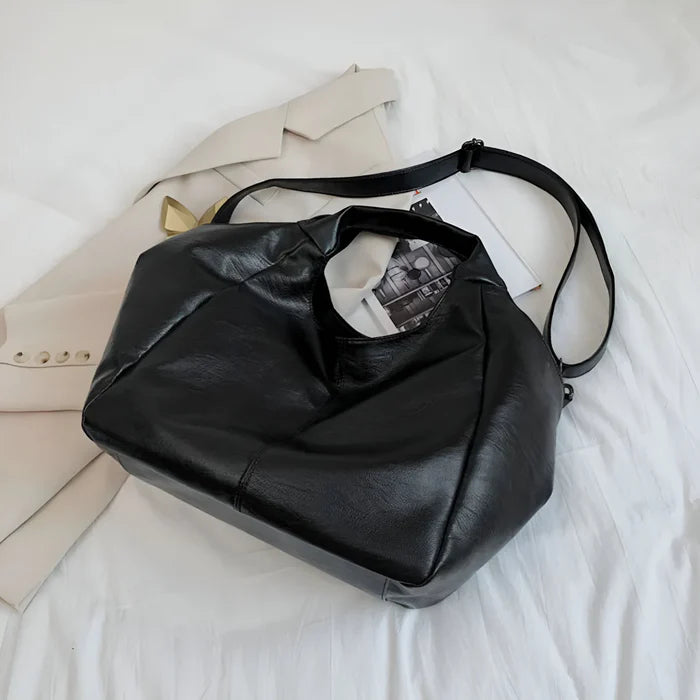 Damen Große Schultertasche aus weichem Leder