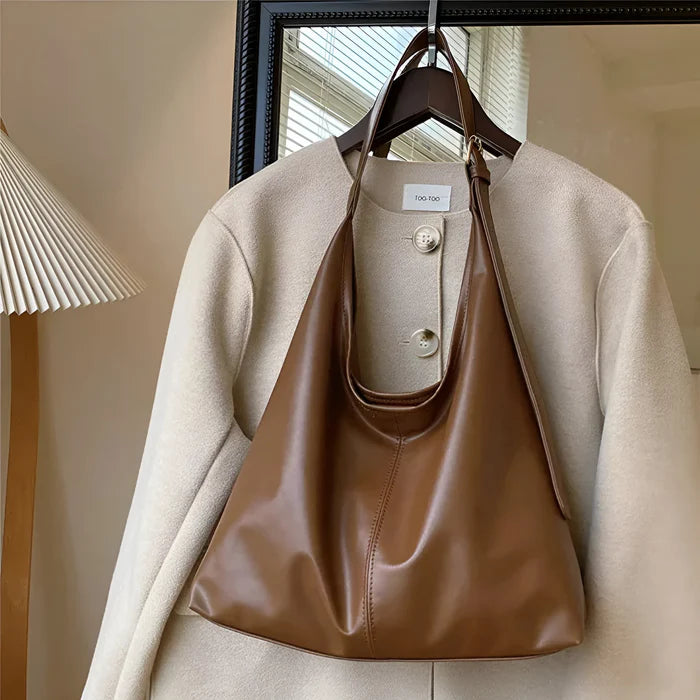 Vintage Schultertasche aus weichem Leder für Damen