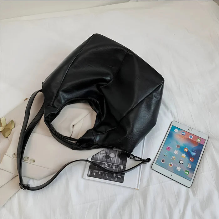 Damen Große Schultertasche aus weichem Leder