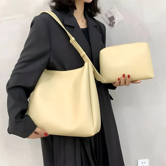 Schulterhandtasche mit großer Kapazität und passender Tasche