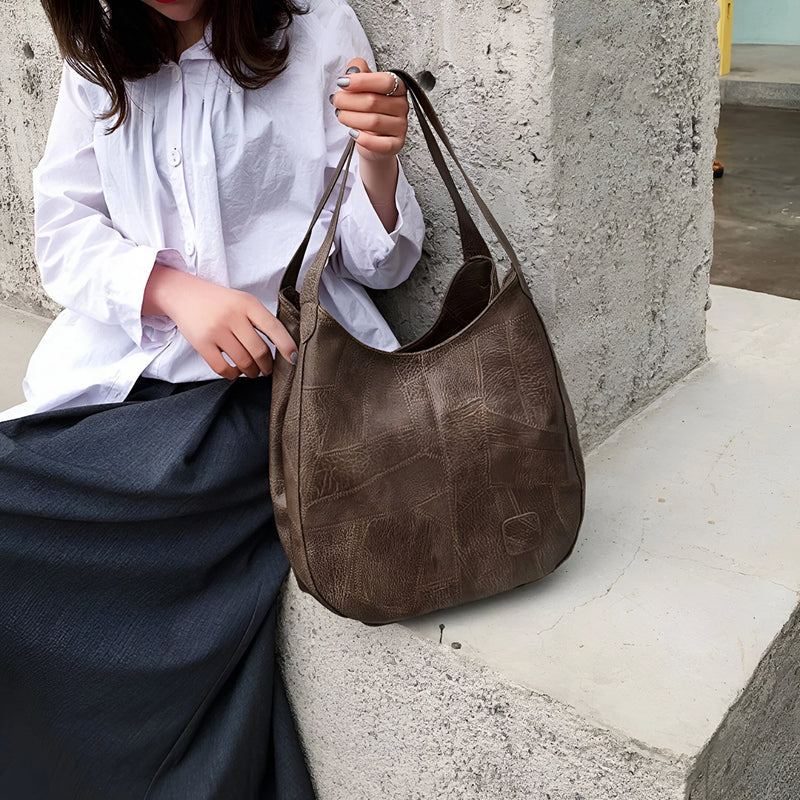 Damen Trendige Vintage-Schultertasche aus Leder