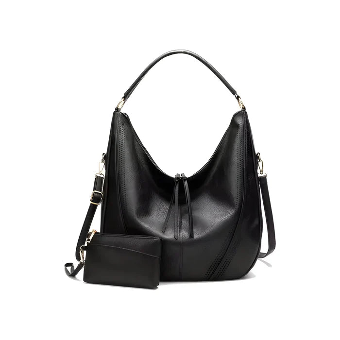 2-teiliges Set: Damen-Shopper & Crossbody-Tasche aus Leder
