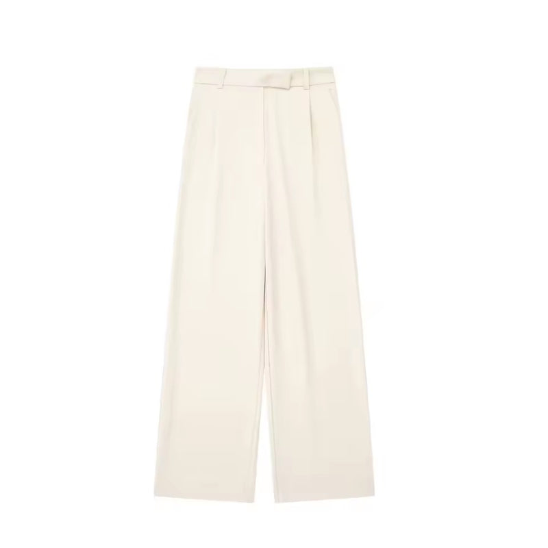 Damen High-Waist Vintage Reißverschluss-Hose