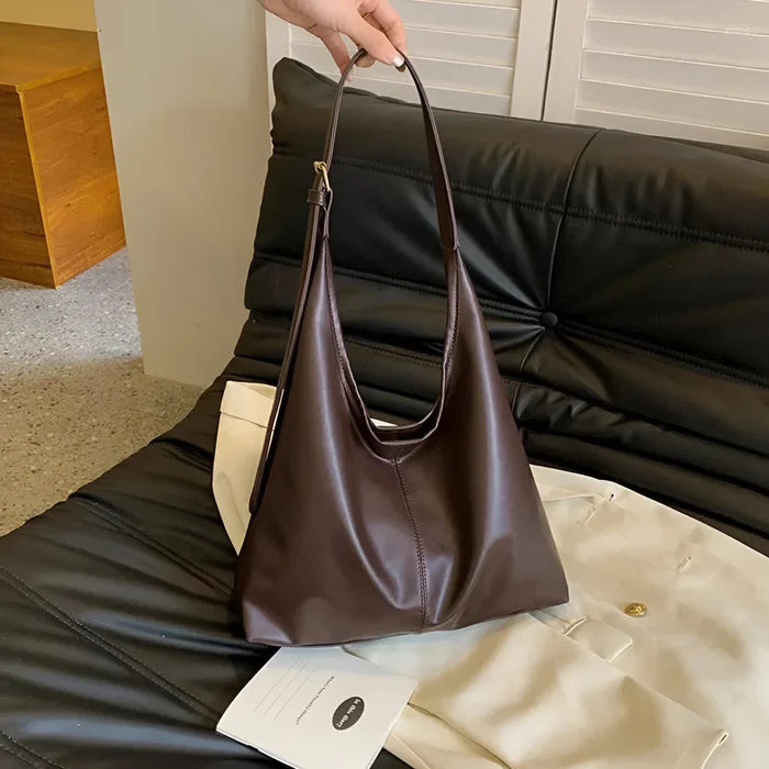 Vintage Schultertasche aus weichem Leder für Damen
