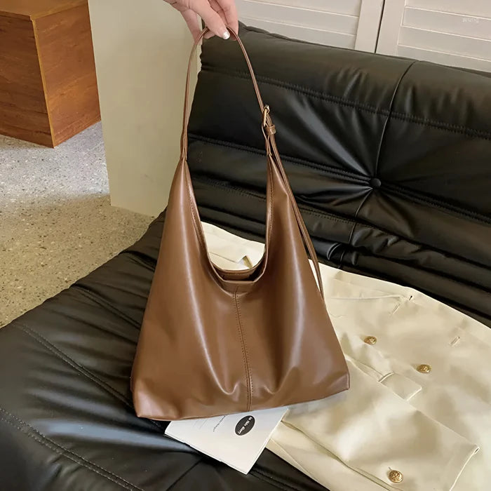 Vintage Schultertasche aus weichem Leder für Damen