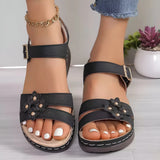 Damen Keil-Sandalen mit Blumenmuster