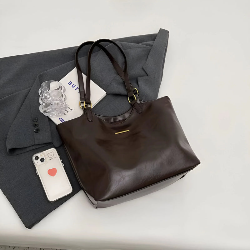 Damen Stilvolle Vintage-Leder-Tote-Bag