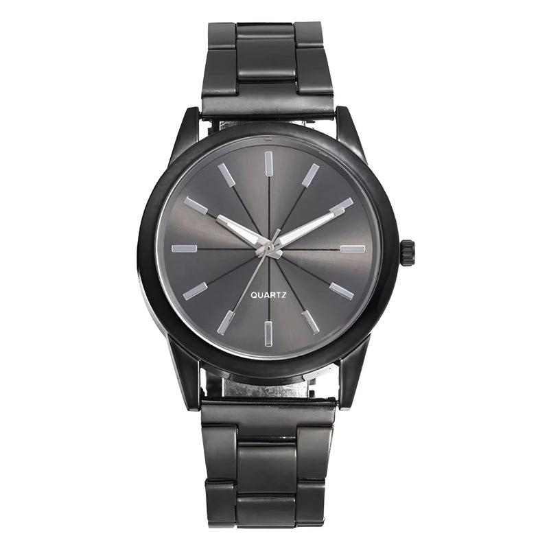 Damen Minimalistische Edelstahl Quarz Uhr