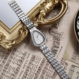 Kristall-Akzent Oval Armband Uhr
