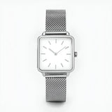 Quadrat Zifferblatt Quarz Mesh Uhr – Minimalistische Edelstahl Uhr
