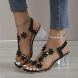Rhinestone-verzierte High Heel Sandalen für Damen