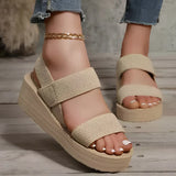 Verstellbare Slingback-Plateau-Sandalen mit unterstützender Sohle