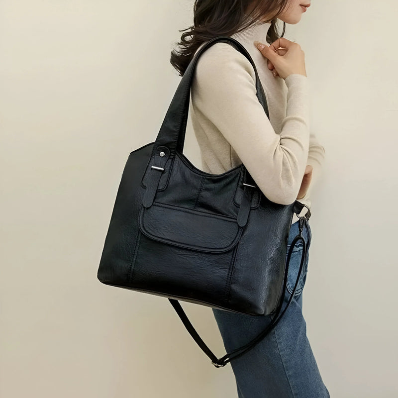 Damen-Stilvolle Schultertasche mit mehreren Fächern