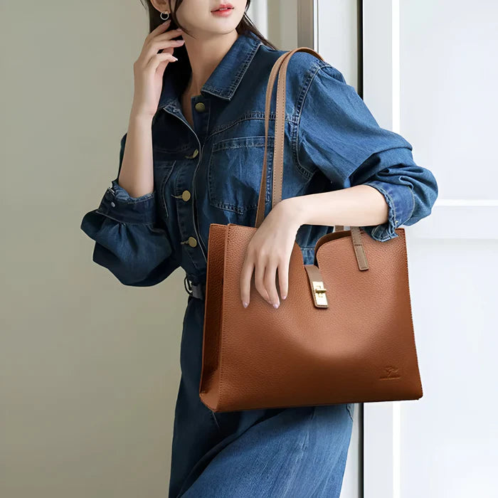 Großräumige Tote-Bag aus weichem Leder