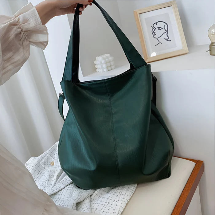 Vintage Schulter-Tote-Handtasche aus weichem PU-Leder