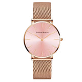 Damen Stylische Gold Quarz Uhr