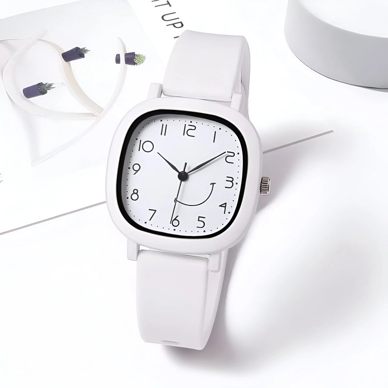 Damen Bunte Silikonarmband Quarz Uhr