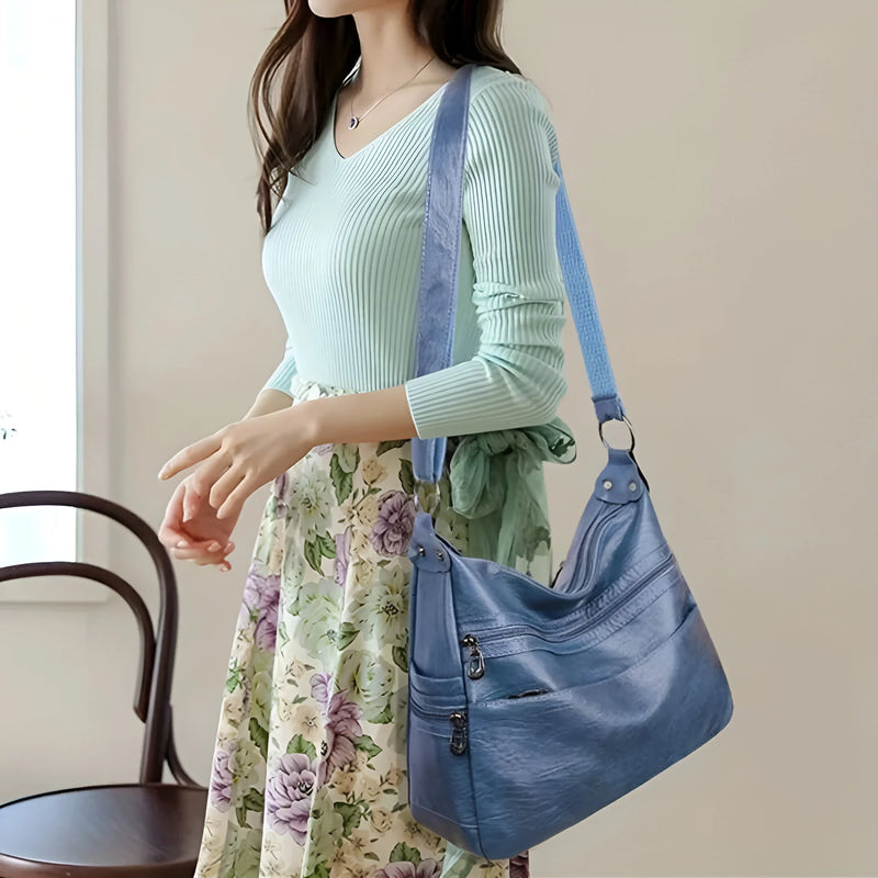 Luxuriöse Damen-Schultertasche aus Leder