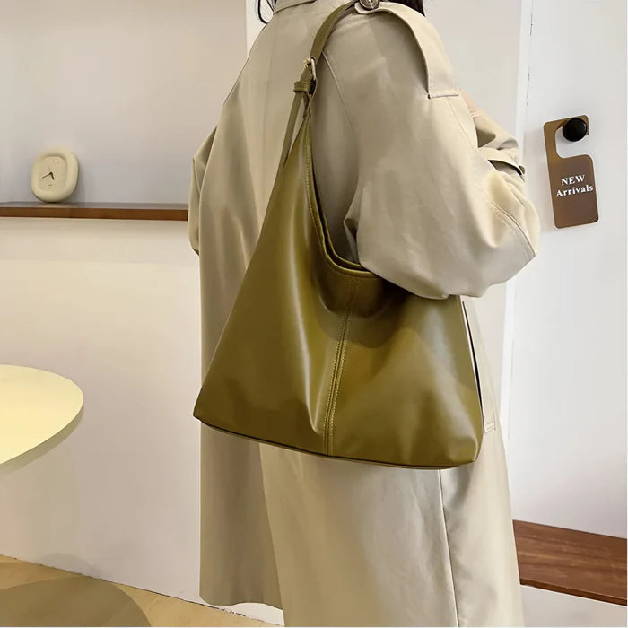 Vintage Schultertasche aus weichem Leder für Damen