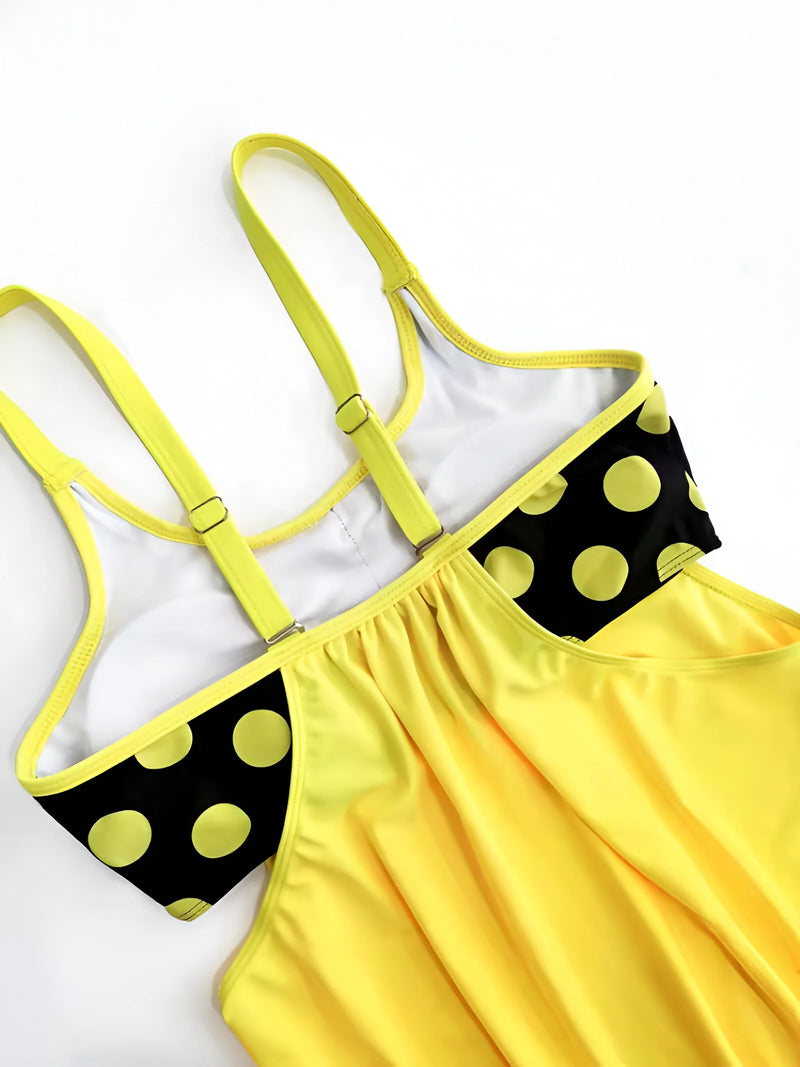 Zweiteiliges Tankini-Set mit Polka-Dots