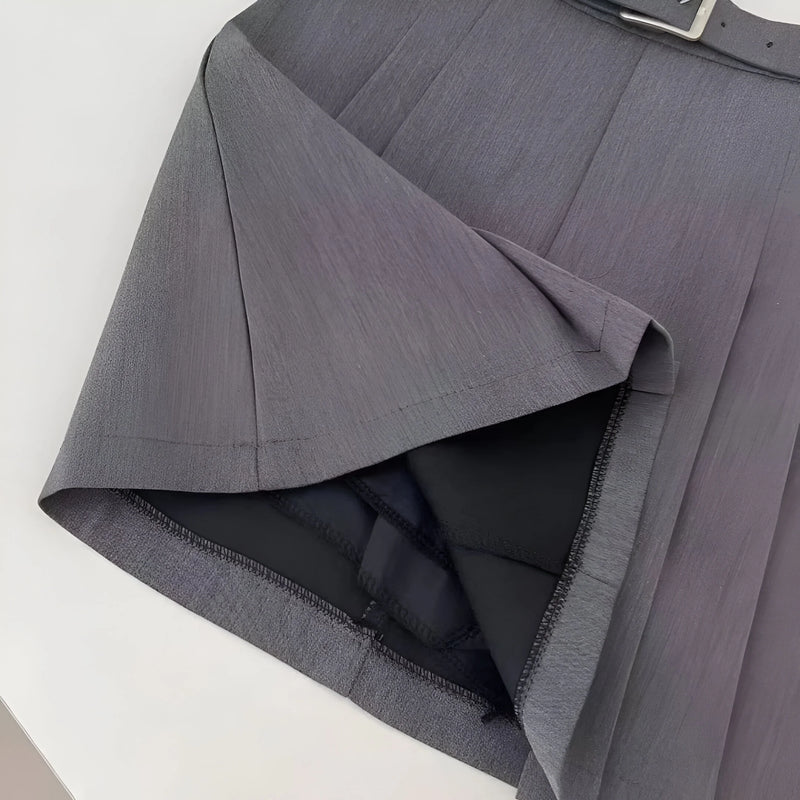 High-Waist Falten A-Linien Rock