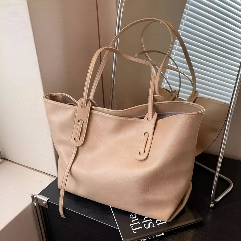 Damen Stilvolle Schulterhandtasche aus Leder