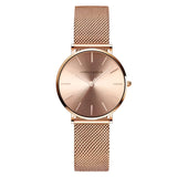 Damen Stylische Gold Quarz Uhr