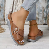 Stilvolle Plateau-Pantoletten mit Kreuzriemen