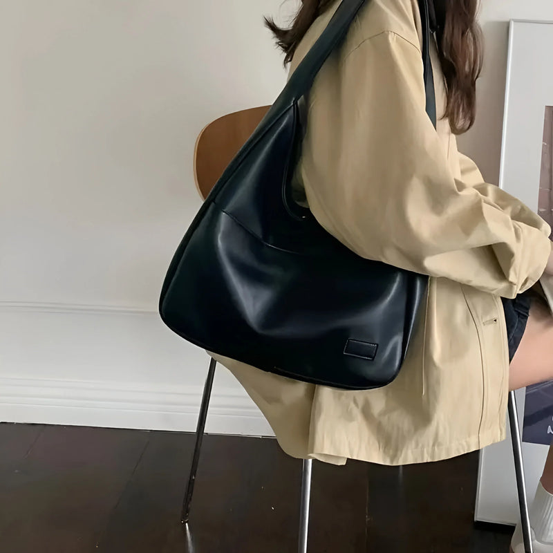 Damen Klassische Alltagsschultertasche aus Leder