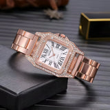 Damen Quadrat & Verstellbares Armband Quarz Uhr